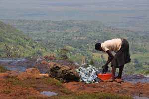 Laundry day high up on Mt. Elgon above Sipi Falls
